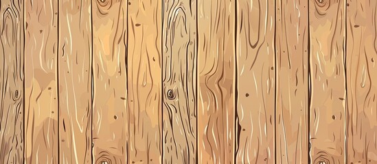 Poster - A detailed closeup of a brown hardwood fence with a grainy texture resembling wood flooring. The plank pattern is enhanced by wood stain and varnish for a rich finish