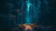 Whispering Shadows: Moonlit Forest Exploration./n
