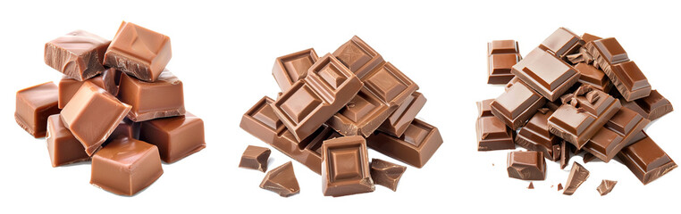 Canvas Print - Cubes of milk chocolate bar