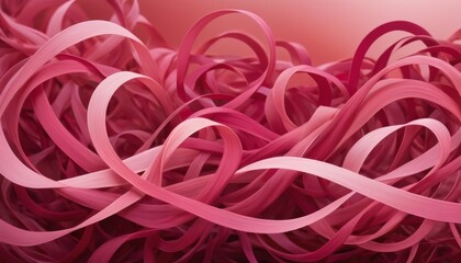 Wall Mural - A dynamic abstract image featuring swirling pink ribbons with a smooth texture, creating a sense of movement and flow.