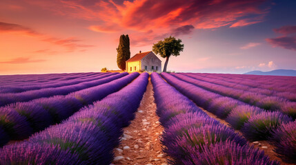 Wall Mural - lavender field region.