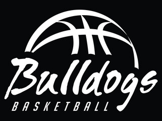Wall Mural - bulldogs basketball team graphic white version is a sports design template that includes graphic bul