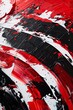 The stark contrast of red, black, and white in an oil painting background, evoking depth and emotion through color