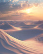 White optics in desert, mirage of water conservation, sunset hues, wide angle ,high detailed