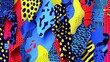 © Pixel Mind - Assorted colorful patterns painted on wall surface