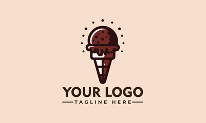 Poster - Ice cream Logo template and emblemice cream logo icon in trendy cartoon line style