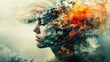 Emotional Maelstrom - Surreal Portrait of Mental Struggle - Artistic Therapy Concept - Generative AI