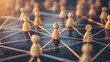 © Augusto - Chess pawns interconnected in a network, network concept in human resources management strategy