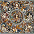 Ancient roman era mosaic illustration
