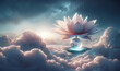 White Lotus above the cloud,  lotus on the sky, paradise