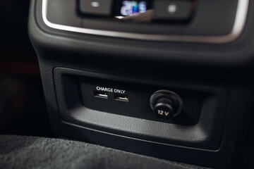 Canvas Print - USB port for phone charging in the car panel	