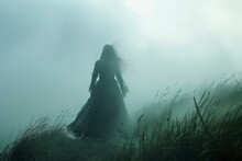 Wailing Banshee Haunts Mist-covered Moors, Her Mournful Cries Echoing Through The Night.
