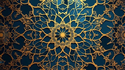 Wall Mural - Islamic Luxury background with gold mandala ornament. Vector illustration