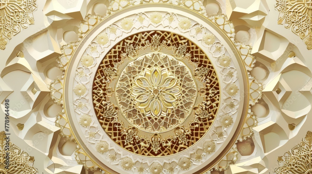 Islamic Luxury background with gold mandala ornament. Vector ...