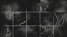 Set Of Multiple Monochrome Scratched Grunge Overlay Images Template Bundle Pack