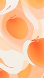 Fototapeta Konie - Peach and white flat digital illustration canvas with abstract graffiti and copy space for text background pattern