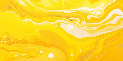 Wall Mural - Yellow fluid art marbling paint textured background with copy space blank texture design 