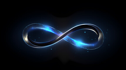 Wall Mural - 3d infinity symbol, beautiful glowing sign