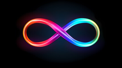 Wall Mural - 3d infinity symbol, beautiful glowing sign