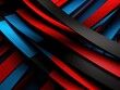 Red and black modern abstract squares background with dark background in blue striped in the style of futuristic chromatic waves, colorful minimalism pattern 