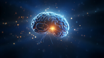 Brain, digital AI concept