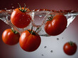 red tomatoes fresh vegetables washed under water