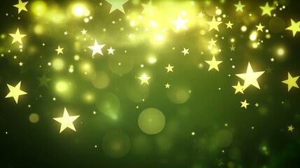 Wall Mural - abstract green background with stars. 