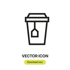 Aufkleber - Tea icon vector. Linear-style sign for mobile concept and web design. Tea symbol illustration. Pixel vector graphics - Vector.	
