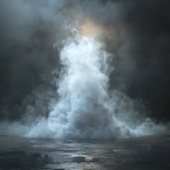  Swirling white smoke or fog on dark background