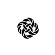 Black interwoven rounded line design Logo Design