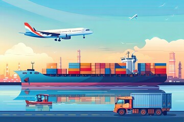 freight transport, cargo transportation of goods by sea, rail, land and air, transportation and logi