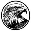 The image is of an eagle's head in a circle Logo Design