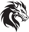 © BABBAN - Dynamic Dragon Illustration Cartoon Tattoo Vector Logo Design Enigmatic Dragon Profile Cartoon Head Tattoo Vector Logo Icon