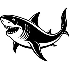 Sticker - shark isolated on white