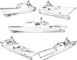 vector design sketch illustration of a battleship full of weapons for world war