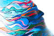An abstract colorful paintography of a man's profile