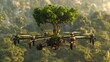 Autonomous drones for reforestation, planting trees in hard to reach areas to restore and expand forest cover