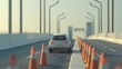 An autonomous car malfunctions, leading to an unexpected detour and minor crash into a roadside barrier