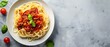 Simplistic Symphony of Spaghetti Bolognese. Concept Italian Cuisine, Pasta Dishes, Comfort Food