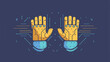 Wired gloves line icon illustration vector graphic