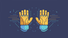 Wired Gloves Line Icon Illustration Vector Graphic