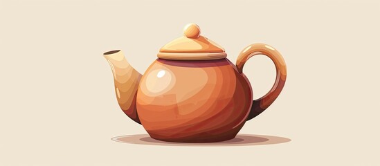 Sticker - A whimsical cartoon illustration of a teapot, a type of tableware commonly made of pottery or porcelain, on a clean white background