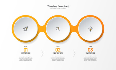 Wall Mural - Timeline infographic design with options or steps. Infographics for business concept. Can be used for presentations workflow layout, banner, process, diagram, flow chart, info graph, annual report.