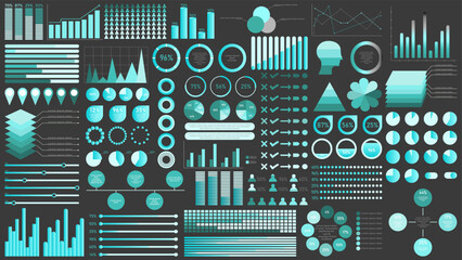 Set of infographic elements data visualization vector design template. Collection for timeline, marketing icons, info graphics, options, business process, workflow, diagram. 10 EPS	