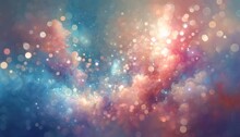 Abstract Watercolor Bokeh, Blending Glittering Lights And Soft Background.