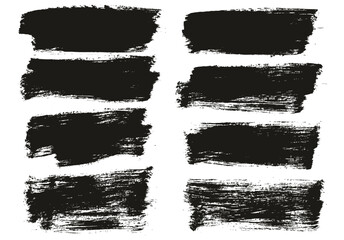 Wall Mural - hand drawn flat paint brush thick long background high detail abstract vector background set