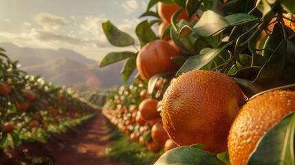Wall Mural - A Lush Orange Orchard Scenery