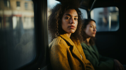 a black woman on the train