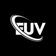 EUV logo. EUV letter. EUV letter logo design. Initials EUV logo linked with circle and uppercase monogram logo. EUV typography for technology, business and real estate brand.