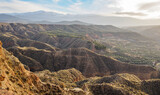 Fototapeta Konie - Tabernas desert panoramic landscape from 